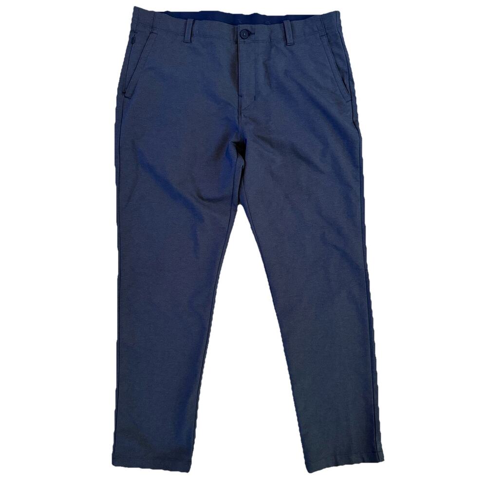 Tommy Bahama Mens On Par Island Zone Flat Front Blue Performance Pants 36x30